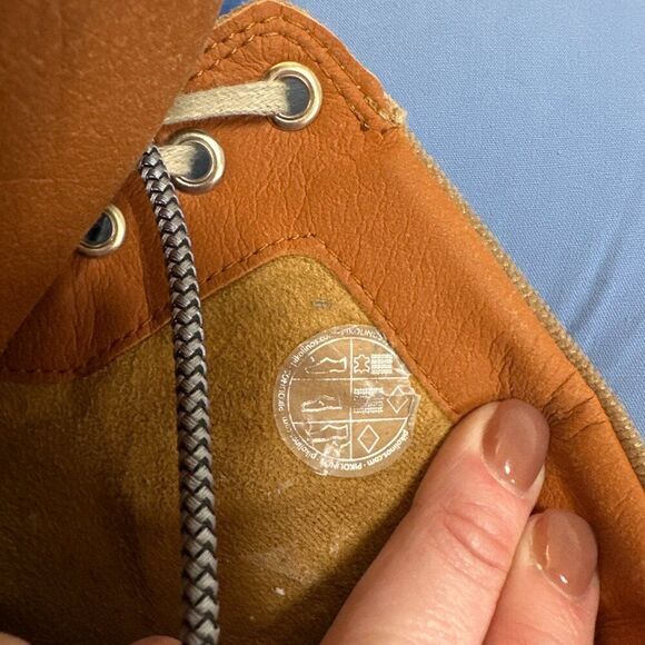 PIKOLINOS Two-Tone Leather & Canvas Lace-Up Boots | Tan & Cream | Women’s Size - Picture 5 of 11